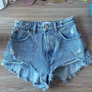 zara denim shorts
